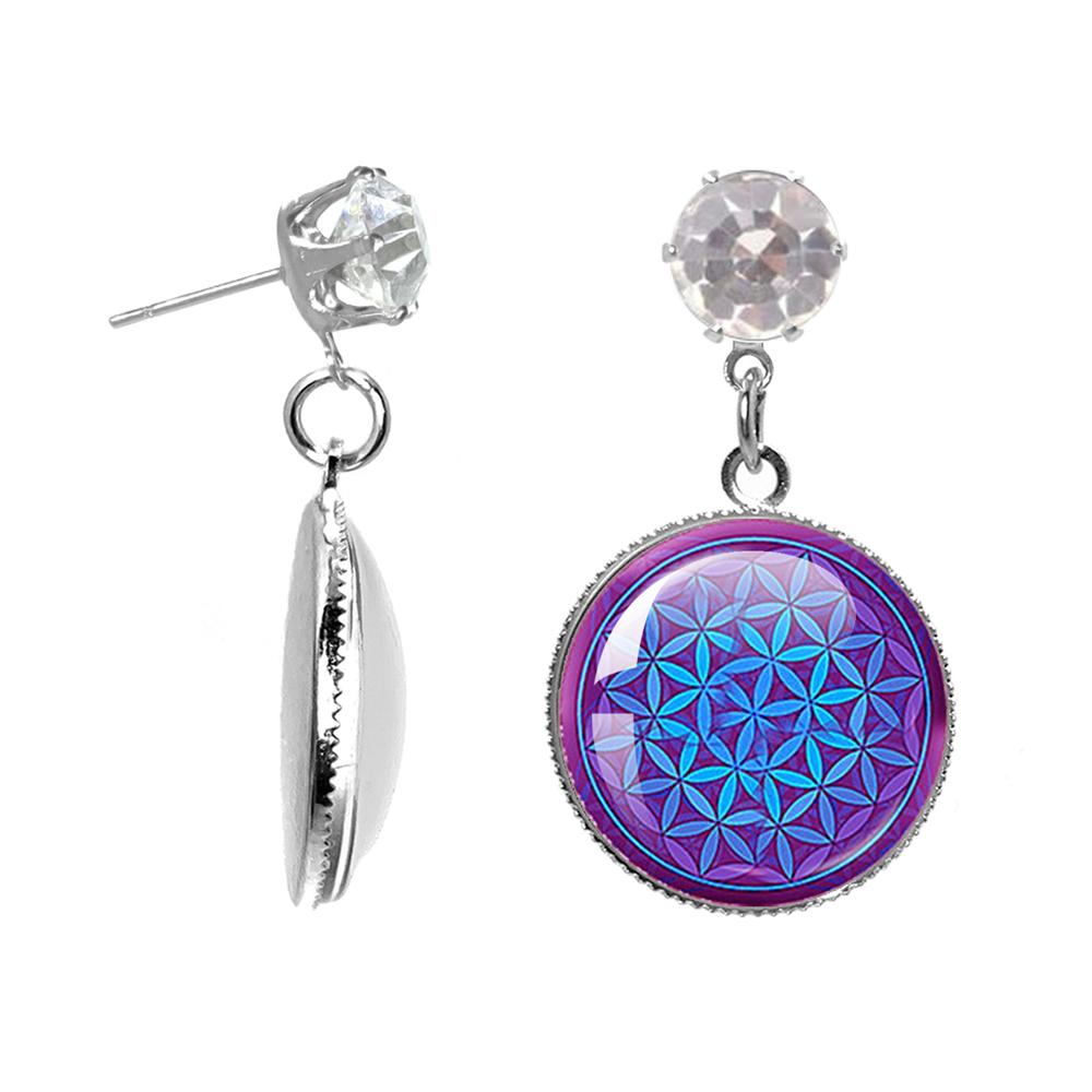 

Earring Indian Jewelry Mandala Earrings OM Yoga For Women Lift Of Flower Zen Jewelry Buddhist Drop Earrings Meditation Gift