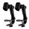 Alomejor Drum Microphone Clip 2 Pieces Adjustable Stand 180° Rotation Shockproof Mount Compatible with 18-28mm Microphones Plastic