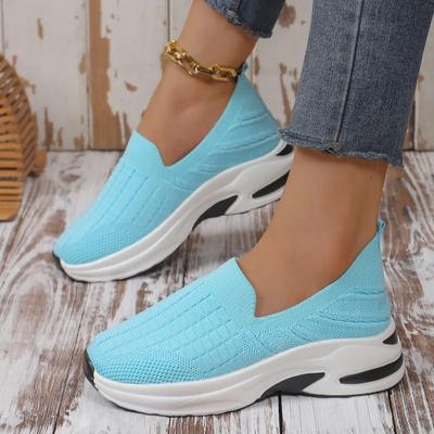 Damenschuhe 2024 Heißverkauf Slip-On Damen Vulkanisierte Schuhe Herbst Atmungsaktives Mesh Einfarbig Outdoor Freizeit Übergröße
