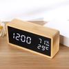 Bamboo Wood Clock LED Clock Multifunctional Electronic Alarm Clock Thermohygrometer Digital Fashion Home Bedroom Decorations