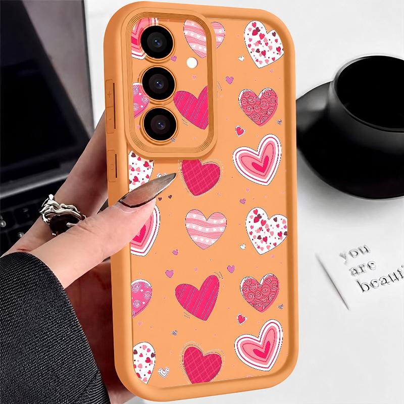 Candy Color Love Hearts Case For Samsung S26 S25 Ultra S24 S23 S22 Plus S21 FE A54 A15 A35 A55 A16 A36 A56 A17 A27 A37 A57 Shockproof Bumper Cover