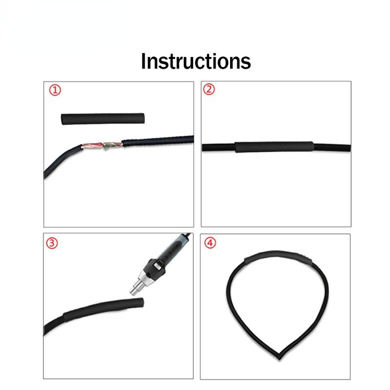 127-328pcs Kit de Envoltório Termoencolhível Tubo Termorresistente Tubo Termoencolhível Conexão Elétrica Fio Cabo Isolamento Manga