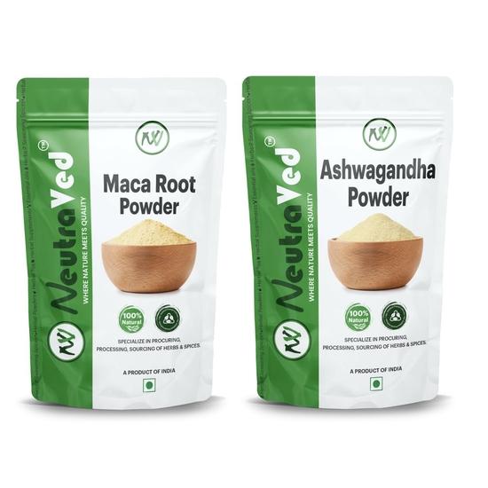 NeutraVed Ashwagandha,Maca Root Powder Combo for Stamina & Energy (2 X 50 G) = 100g