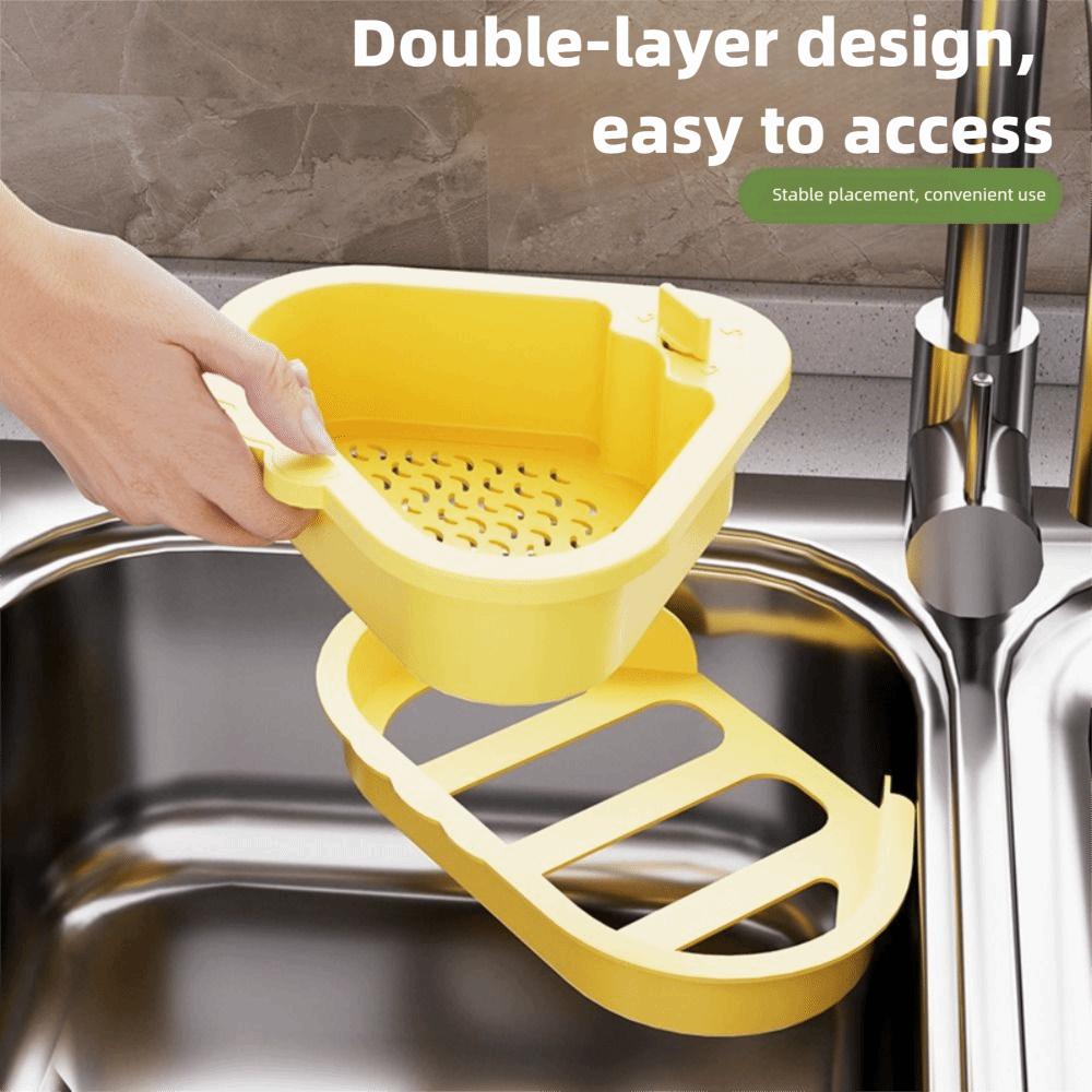 Creative Sink Strainer Basket Triangle Automatic Dumping Filter Basket  Bathroom