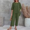 GMXIA Summer Women's Cotton and Linen Two-piece Set, Fashionable and Elegant, Casual and Loose Suit