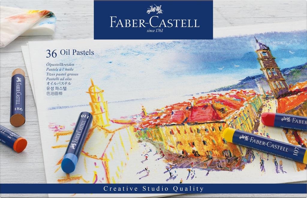 Faber-Castell Ölpastelle, 36 Farben, Papierbox, 127036 [Offizielles japanisches Produkt]