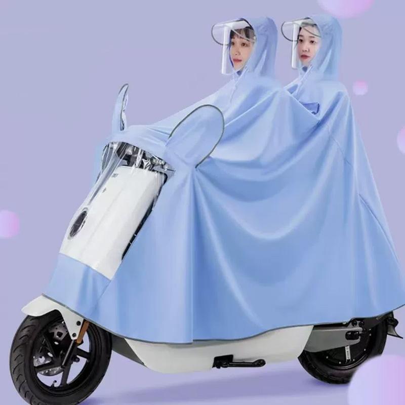 1 Macaron Colored Single/double Thick Full Body Rain Gear Rainproof Motorcycle Raincoat Suitable for Electric Bikes Motorcycles Bicycles