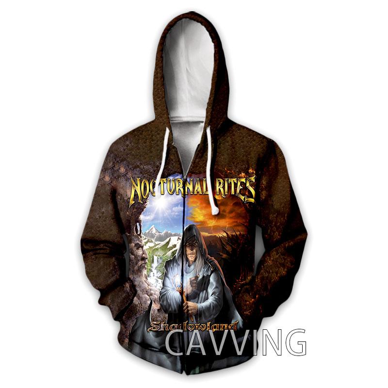 CAVVING 3D Printed Nocturnal Rites Band Zipper Hoodies Zip Hooded Sweatshirt Harajuku Hoodie Sweatshirt for Men/women S