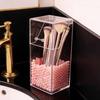 1 Stück - Viereckige staubdichte Make-up-Pinsel-Aufbewahrungsbox, Haushalts-Sortierbehälter für Make-up-Pinsel, Transparente Schreibtisch-Aufbewahrungsbox