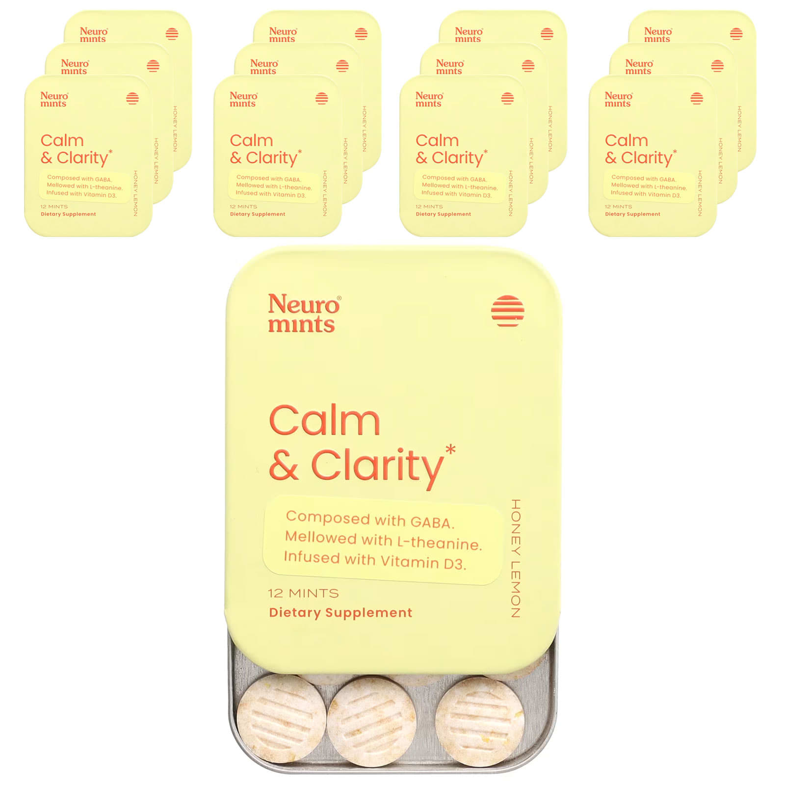 

Neuromints, Calm & Clarity, Honey Lemon, 12 Pack, 12 Each