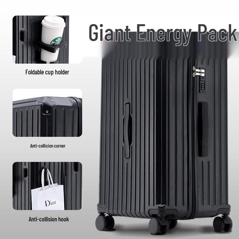 26-inch Durable Leather Suitcase with Universal Wheels and Combination Lock - Unisex Travel Trolley