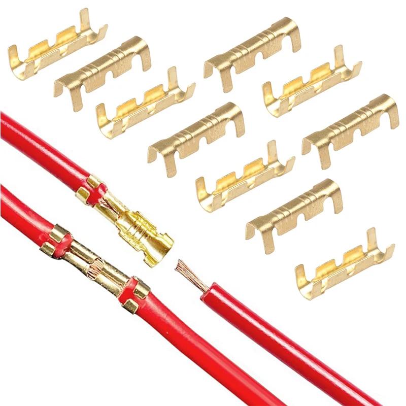 30/100pcs 453u Type 0.3-1.5mm2 Terminal Connector Dual Interface Terminal Electronic High Precision Yellow Copper