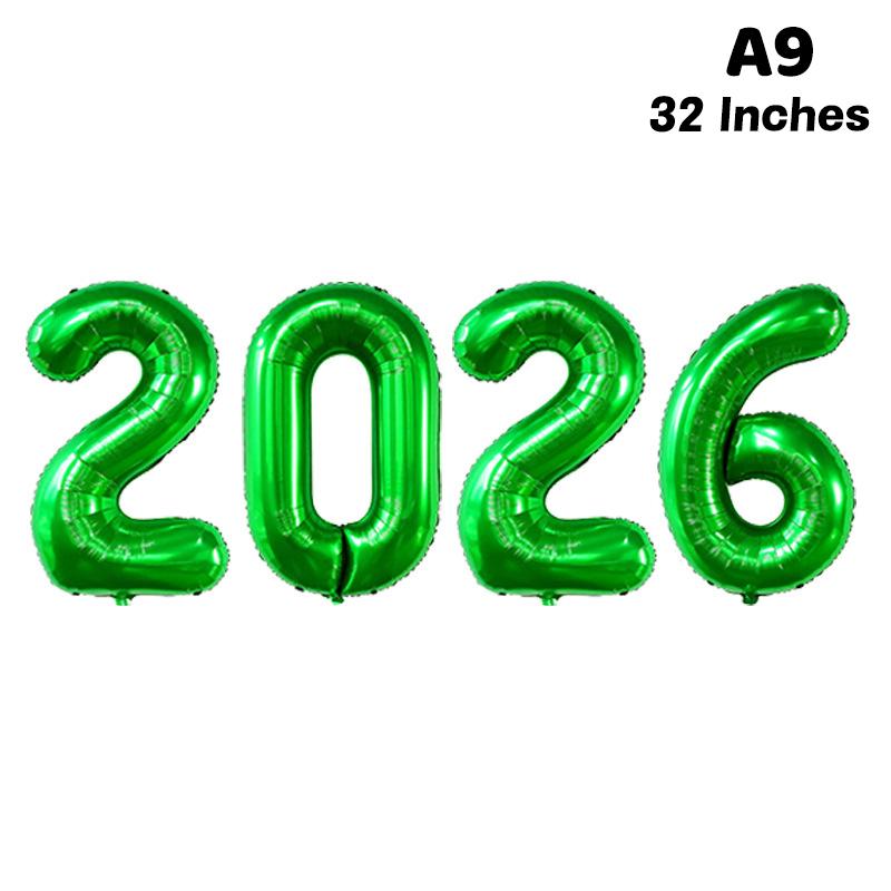 Happy New Year 2026 Balloons Gold Silver Pink Black Number 2026 Foil Balloons 16/32/40in Multicolour Happy New Year Banner
