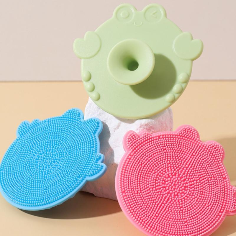 Multifunctional Infant Silicone Cleaning Brush Safe Bath Massage Tool Cute Cartoon Design for Baby Comfortable
