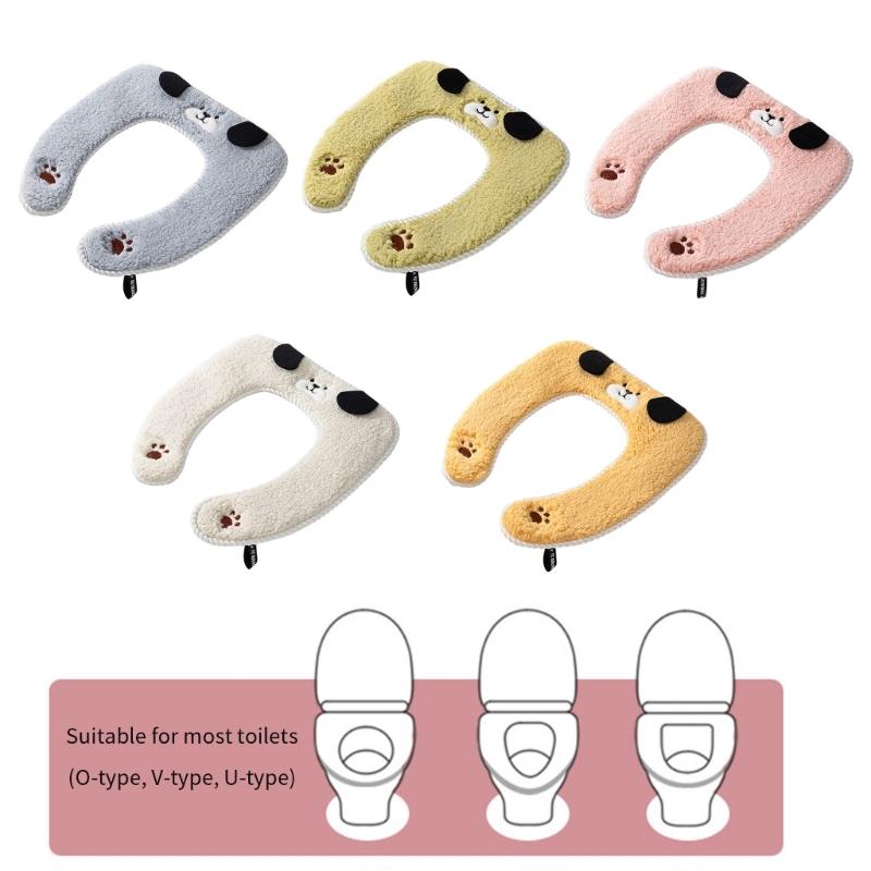 Toilet Cover Mat with Handle Bathroom Toilet Pad Cushion Stay Warm in Winter Stylish and Practical