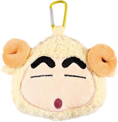 [Tee's Factory] Shin-chan Plüschtier Reißverschluss Maskottchen mit Karabiner, Lustiges Schaf KS-5546283HI