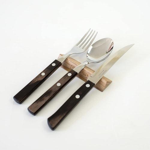 Tramontina Advanced Wooden Cutlery Rest, 10cm X 2.9cm, Antibacterial Treatment, Natural Teak Wood, Knife Rest, Chopstick Rest, Made In Brazil, 13937/0