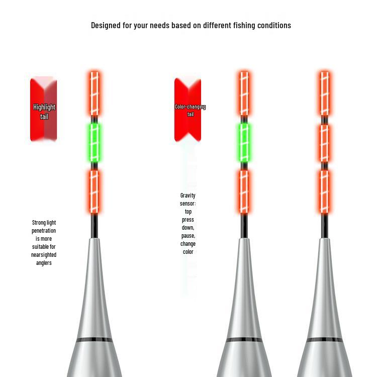 Farbwechselnder leuchtender Angelposen für flaches Wasser - Bissanzeiger für kleine Bachfische