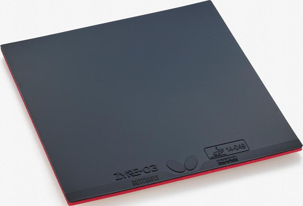 Butterfly Tenis stołowy Zaia Wysokie Napięcie Guma Okładzina Odwrotna 06140, 03, Guma, Rotacja, Kontrola, Czarna, 2,7 mm,