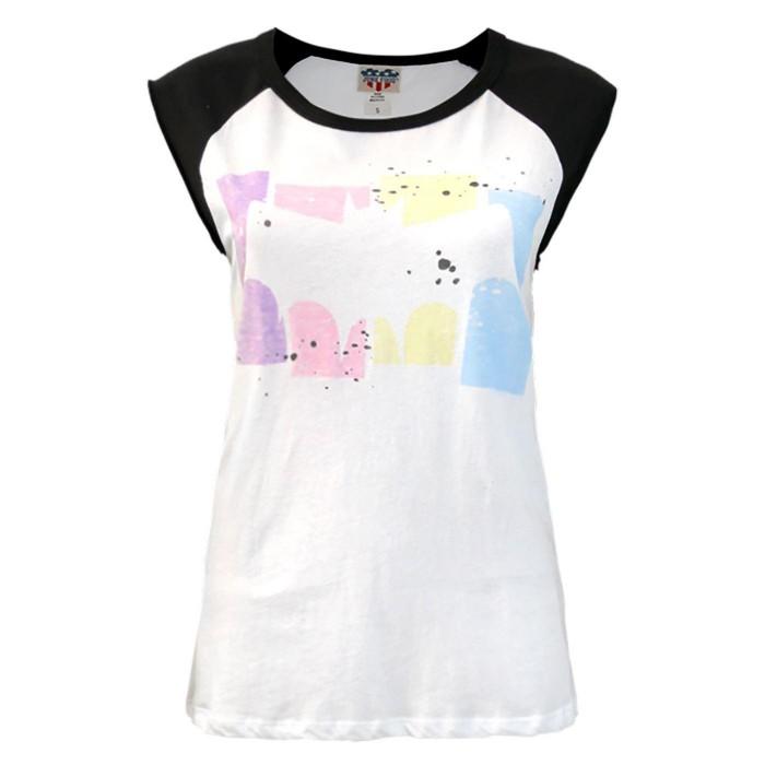 Camiseta feminina/feminina Pastels Batman de Junk Food L branco