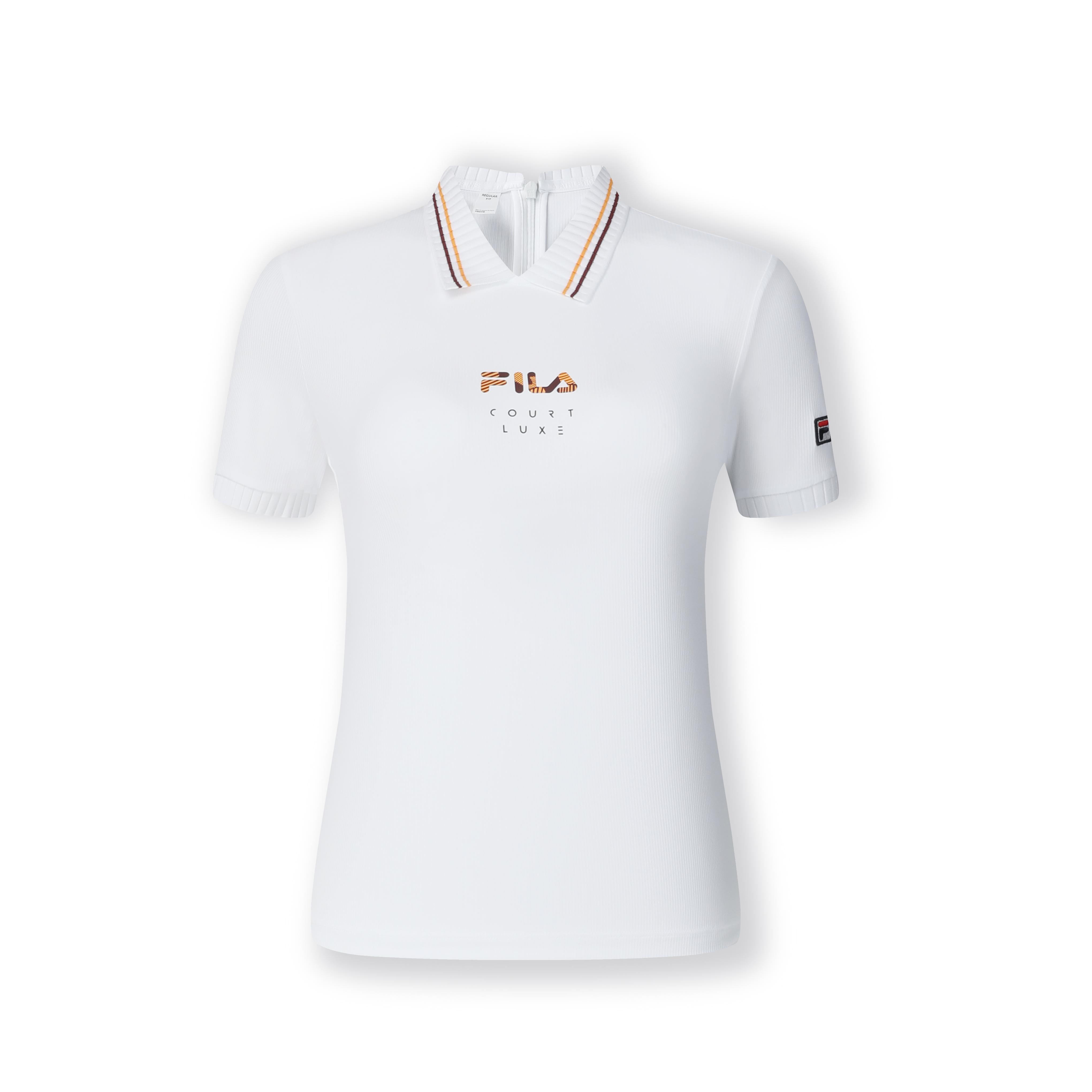 

New FILA Polo Shirt Women s Bright White A11W423107FWT 165/84A/M