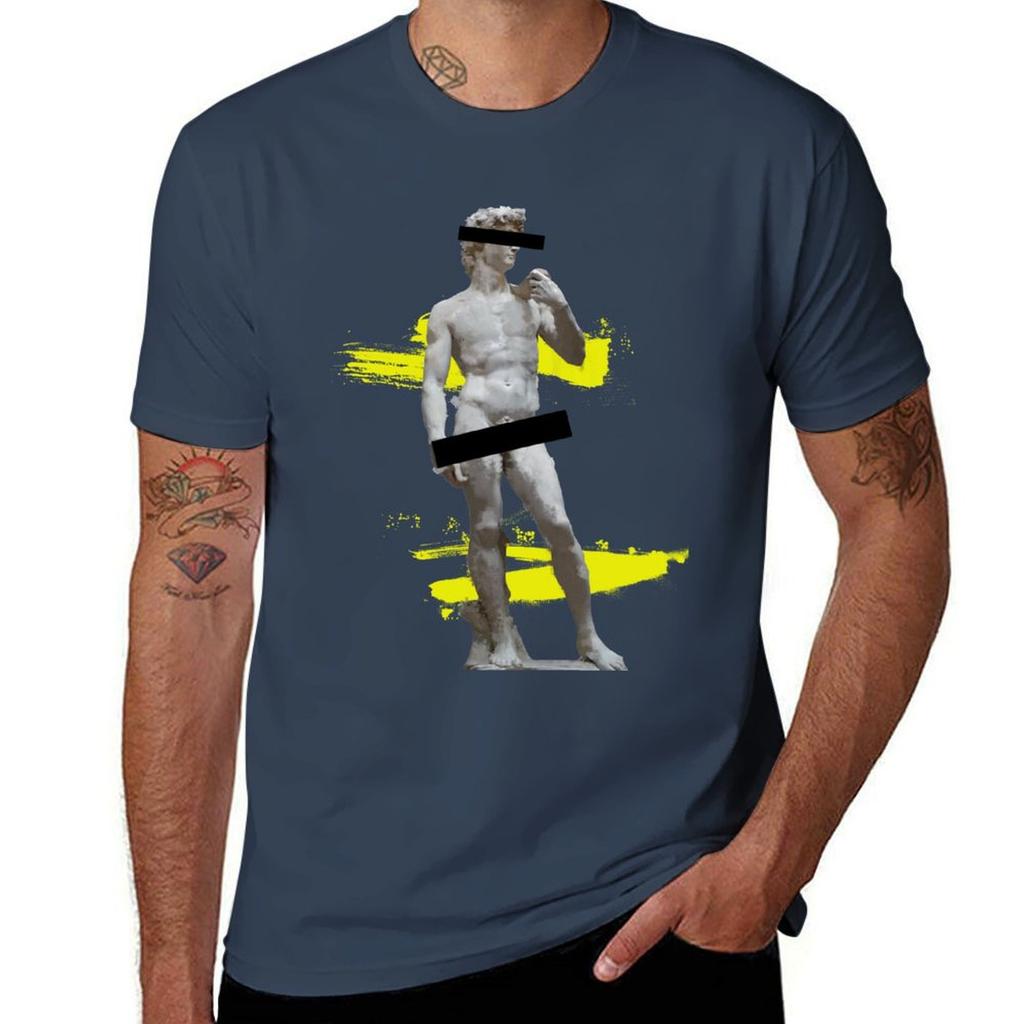 Popart Censorship Degenerate Art Michelangelos David Painting Tshirt T Shirts For Unisex Graphic Tees Tshirt