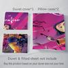 1PC Coraline Pattern Bedding Quilt Set Quilt Cover Pillowcase Home Decoration Birthday Gift (1 * Duvet Cover + 2 * Pillowcase, Without Core)