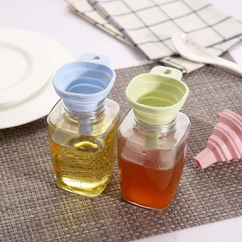 Folding Telescopic Funnel Home Silicone Oil Leak Kitchen Small Liquid Funnel Convenient Practical High Temperature Resistance