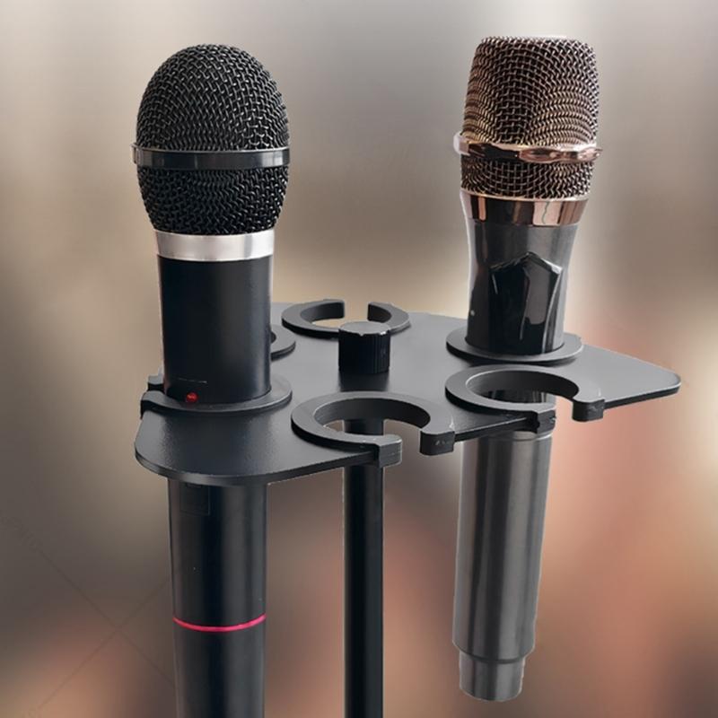 Durability On-Stage Multi Mic Holder Microphone Tray with AntiSlip Plastic Pad for Up To 8Mics Secure &Neat Storage