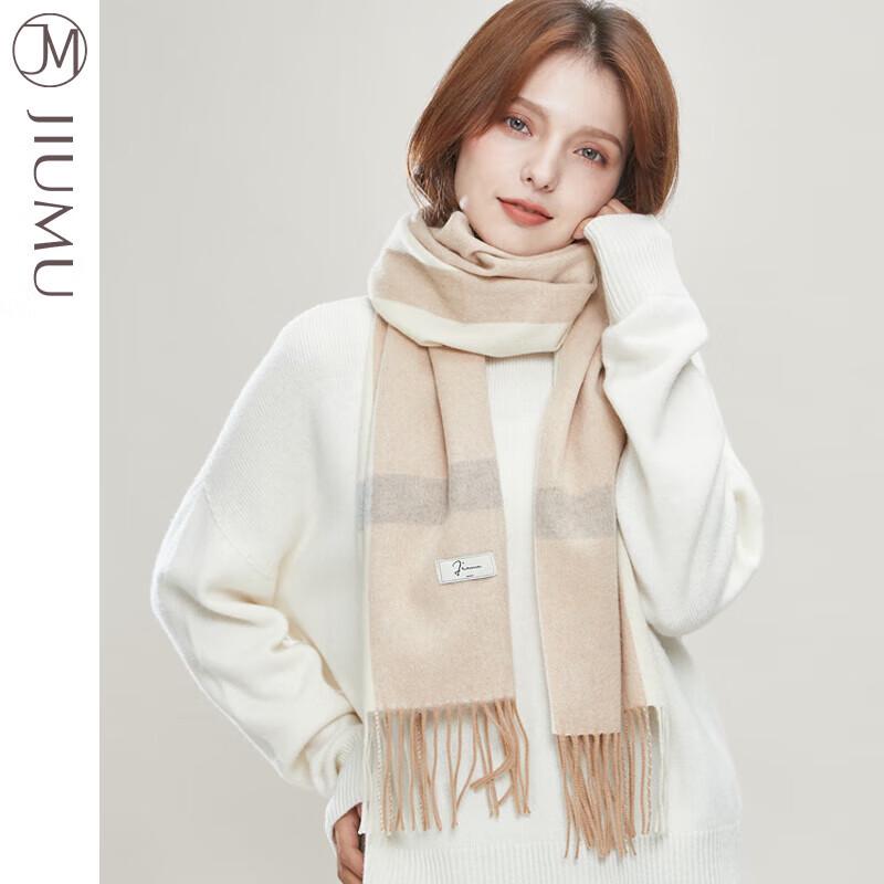 JIUMU Women's Thick Knitted Wool Blend Scarf