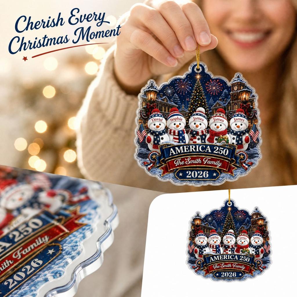 Personalized USA 0th Anniversary Christmas Gift for Mom and Siblings