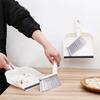 2pcs Plastic Desktop Sweeping Tool White Dustpan Brush Kit Mini Broom Set  Desktop Cleaning