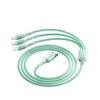 Crystal Gradient Braided Three-in-One Charging Cable for Huawei, Apple, and Android.