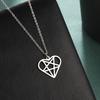 Unift Heartagram Pentacle Pentagram Necklaces for Women Stainless Steel Jewelry Fashion Geometric Pendant Neck Chain Accessories