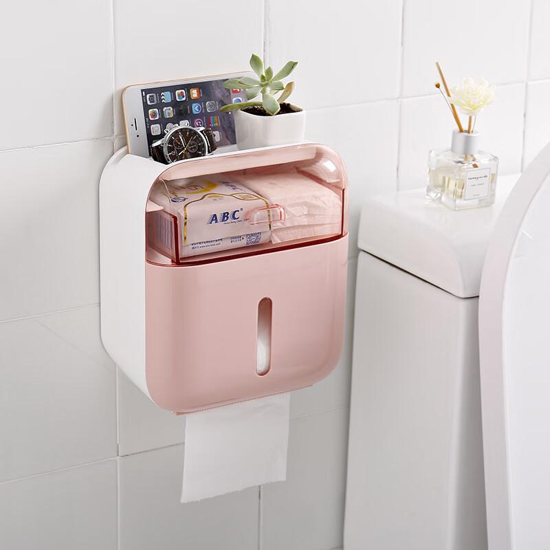 Multifunctional Bathroom Tissue Box with Storage Rack
