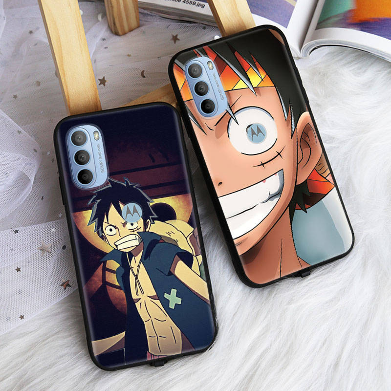 AD62 One Piece Luffy Black Case for iPhone 16 15 Plus 14 13 12 11 Pro 8 7 6S SE 5S X XR XS Max Realme C30 C33 C31 9I Huawei Y8P Y9 Sofe Cover