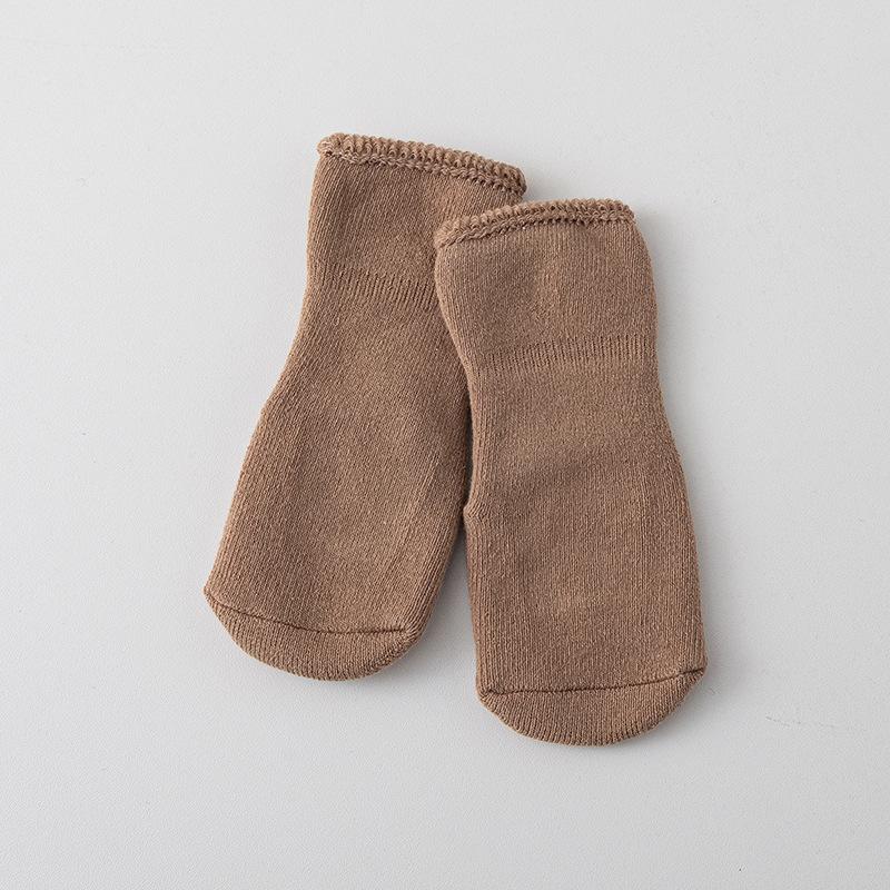 Baby Non-Slip Sock Cotton Winter Thermal Fleece-Lined Booties for Newborn Infant 0-24M Warm Anti-Skid Sole Gripper Slipper Sock