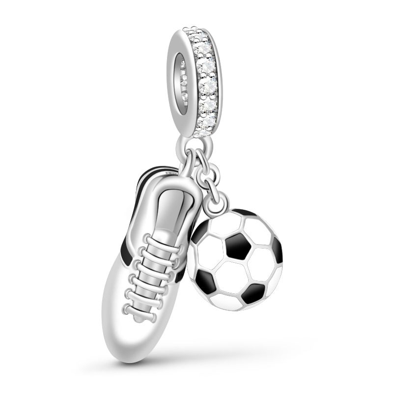Copper Badminton Dumbbell Soccer I Love Sports Pendant Charms Bead Fit Original Pendant Bracelet Diy Women Jewelry