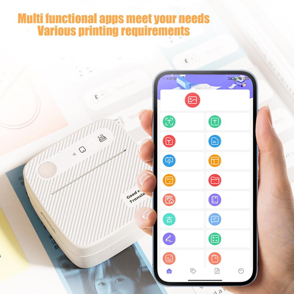 WICVIK Portable Thermal Label Printer, Wireless Bluetooth Mini Printer for Home Travel, compatible with Shipping Labels & Photo Stickers