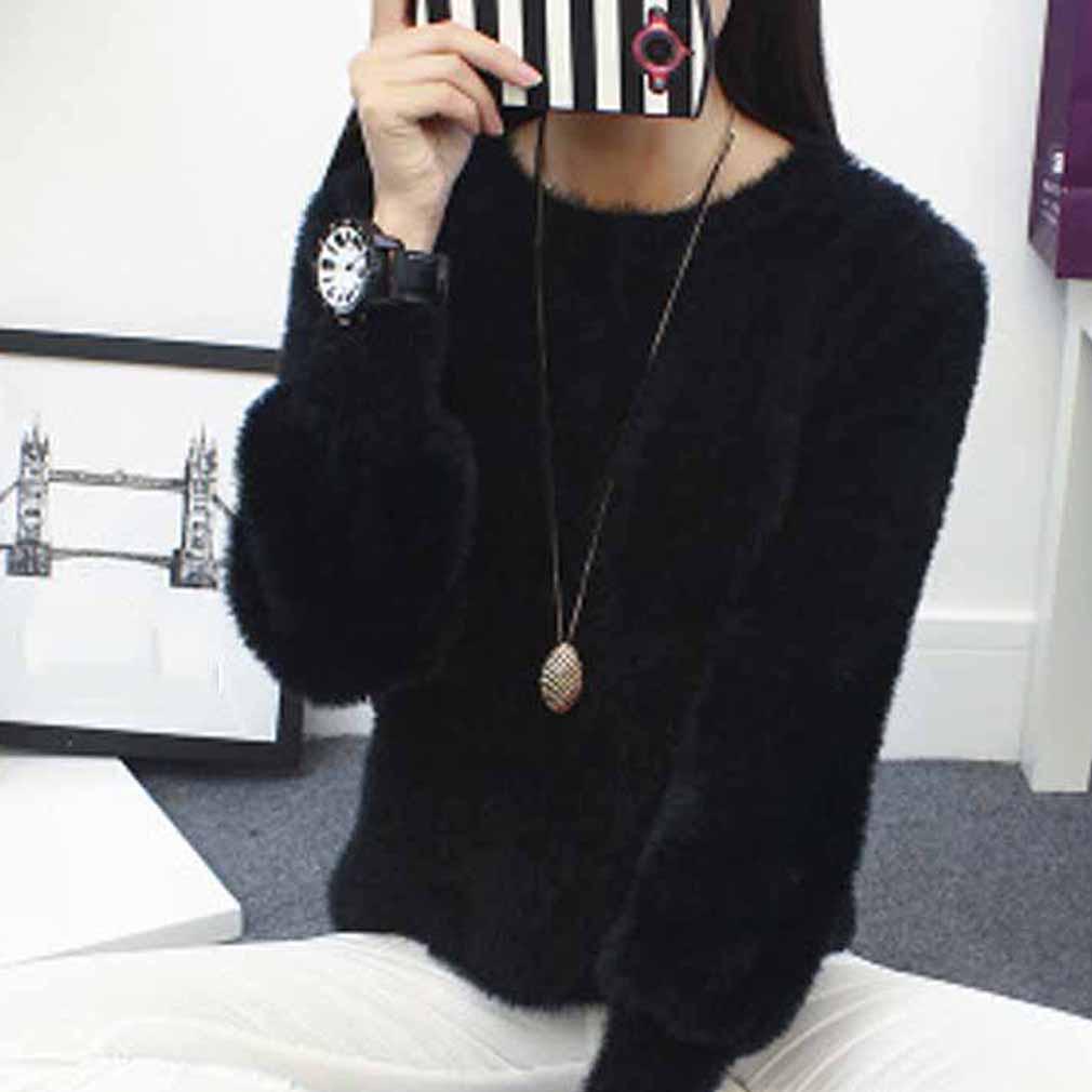 Autumn and Winter New Korean Version of The Sweater Female Students Solid Color Thin Loose Women's Knitwear