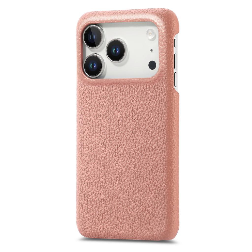 For iPhone 17 Pro Max Case Litchi Texture Leather Coated PC Mobile Back Cover