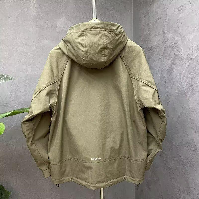 Men's Slim Fit Korean Style Plain Hooded Windbreaker - Versatile Casual Jacket for Spring and Autumn