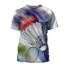 Funny Sports Badminton 3D Print T-shirt Summer Streetwear Cool Men Woman Short Sleeve T Shirts Oversized Harajuku Tees Kids Tops