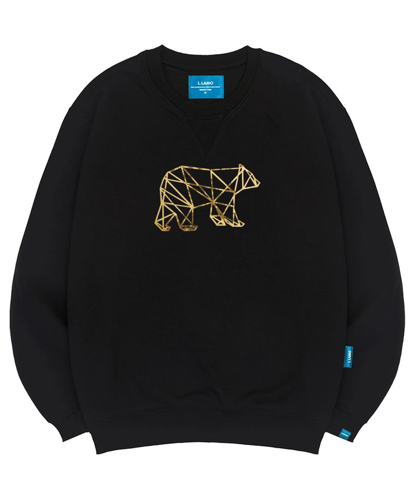 Ellamo Fleece-Lined M Gold Bear Sweatshirt Unisex Big Sizes S~4Xl (B Type)
