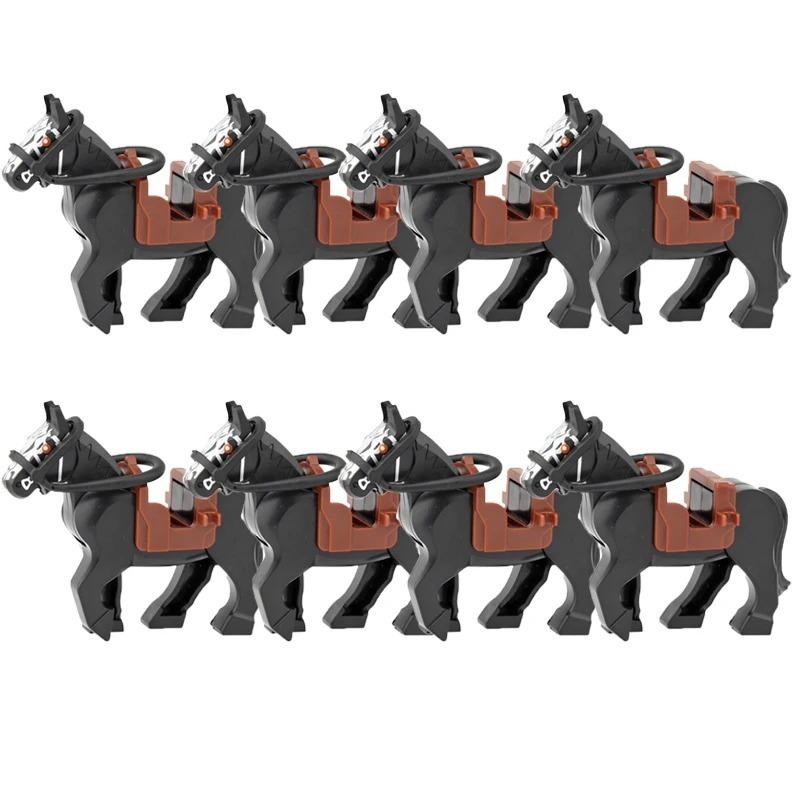 MOC Mittelalterliche Bausteine Figur Zubehör Zoo Afrikanischer Elefant Kamel Hirsch Wolf Krokodil Kriegspferd Mini Ziegel Spielzeug Geschenk R058