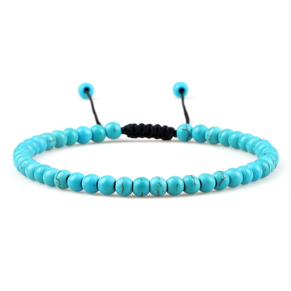 Adjustable Mini Natural Stone Lava Tiger Eye Beaded Bracelets & Bangle for Women Men Chakra Beads Braided Bracelet Charm Jewelry