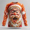 Ugly Christmas Men Long Sleeve T-shirts Santa Claus Cotton Comfortable Casual Tops Winter Xmas Party Outfit Holiday Gift For Men