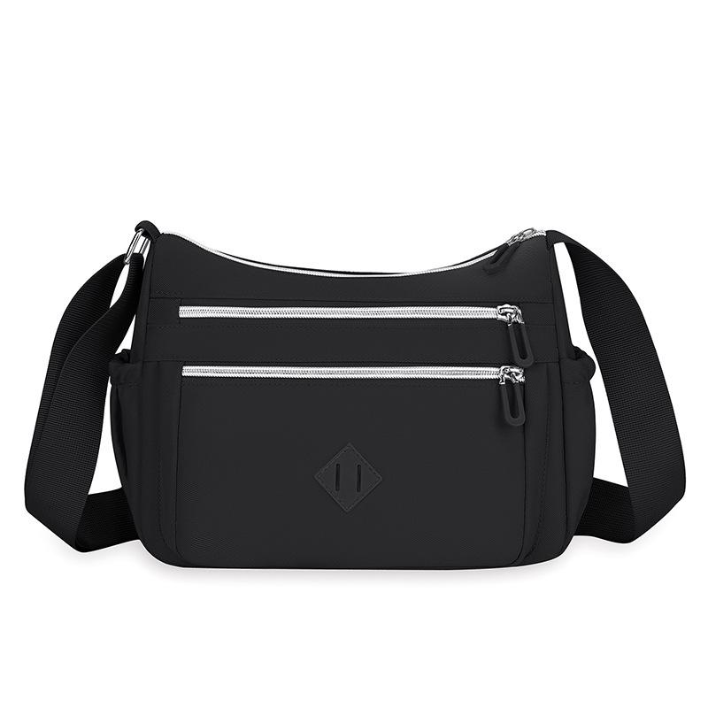 Women Nylon Crossbody Bag Large Capacity Shoulder Bag Multi Pocket Zipper Handbag Casual Travel Phone Purse Lightweight Messenger Bag