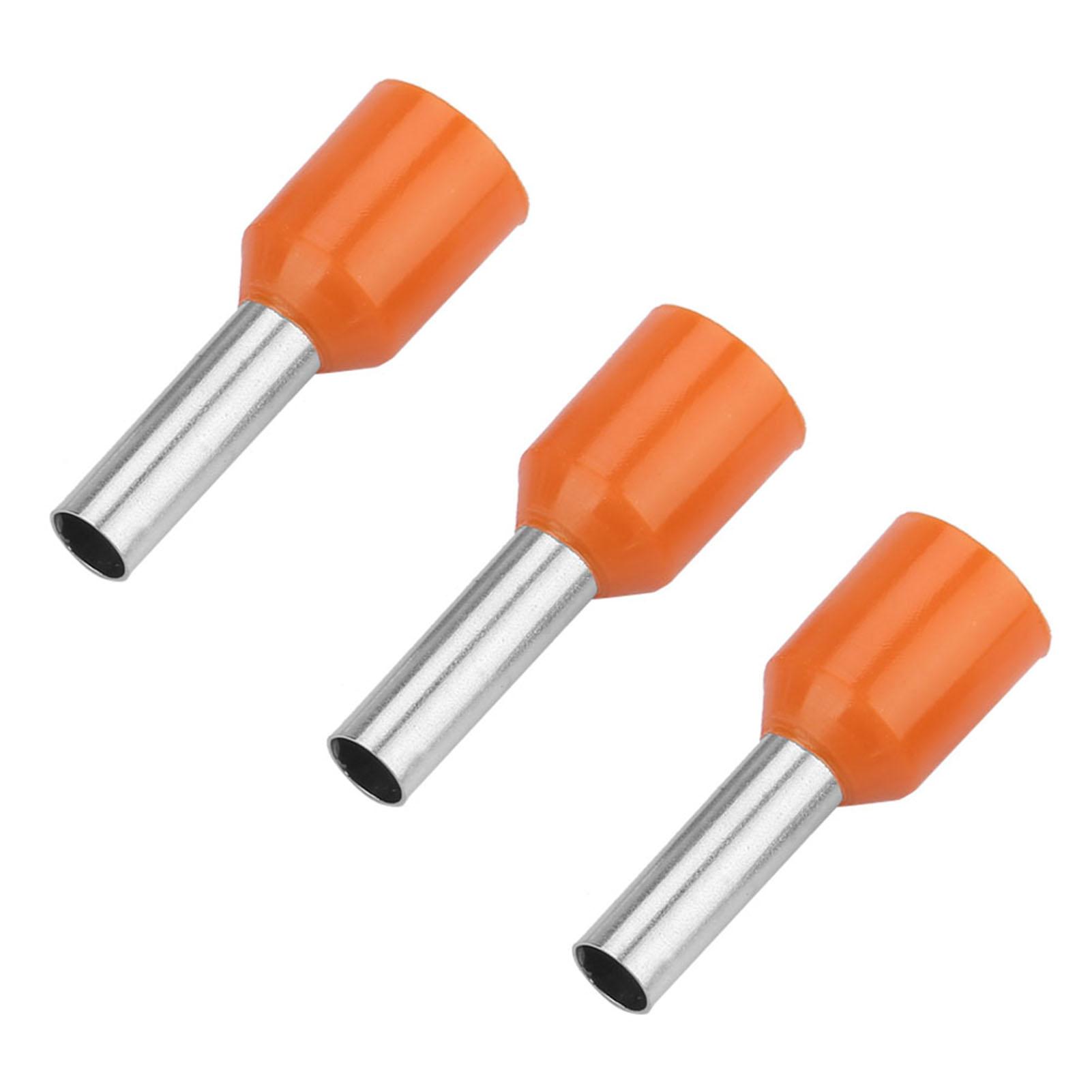 

500шт/набір E2508 Холоднопресовані Кінцеві Трубки Ізольовані Клеми Кабельний З єднувач(апельсин)