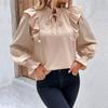 2025 Spring/Summer European & American Ruffle Long Sleeve Women's Shirt
